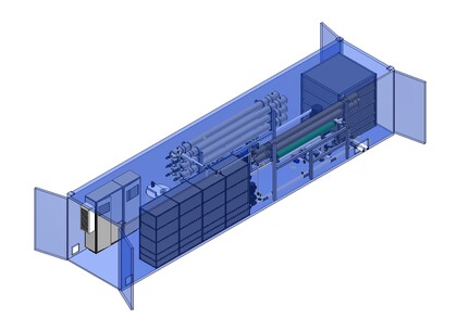WPE water treatment unit with container